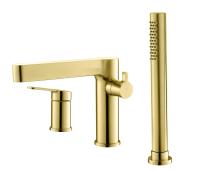 DELTA Смеситель на борт ванны с ручным выдвижным душем, брашированное золото, DEL-BVD3-BORO DEL-BVD3-BORO BelBagno