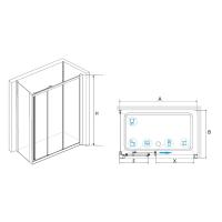 Душевой уголок RGW CL-40-1 (CL-11+Z-060-1) прямоугольный  140*100*185 040940140-011 профиль Хром стекло Прозрачное 4 мм RGW