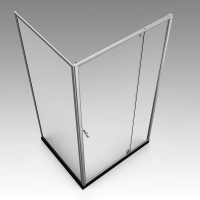 Душевой угол распашной квадратный и прямоугольный RV032-8090-01-C5 800х900х1950 профиль Хром стекло Прозрачное Veconi