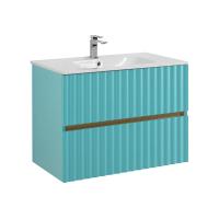 ELEGANT База под раковину подвесная с двумя выкатными ящиками, с LED подсветкой ручек. Светло-зеленый Матовый, 570x469x550 AM-ELEGANT-600-2C-SO-MM-LED