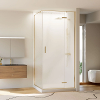 Душевой угол раздвижной прямоугольный RV073RG/R-10080-06-C4 1000х800х1950 Цвет профиля Золото брашинг Стекло Дождь Veconi