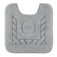 Коврик д/WC 60х60 см., вышивка логотип КОРОНА, серый, окантовка серебро