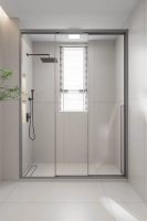 Душевая дверь раздвижная 1300x2000 цвет профиля Графит брашинг стекло прозрачное PR3/L-130-01-GR-C4 Premium Veconi