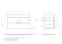 Тумба под раковину подвесная с двумя выкатными ящиками MOLVENO 46  Ossido MOLVENO 46-100-2C-SO-OSS CEZARES