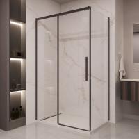 Душевой уголок прямоугольный VSR-1ST8016CLB 1600х800 профиль черный стекло прозрачное VINCEA