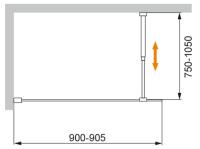 Шторка на ванну.     LIBERTA-V-1-90/155-C-Cr 900х1550 Cezares