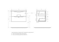 База под раковину подвесная с двумя выкатными ящиками MARINO-750-2C-SO-BO-P BelBagno