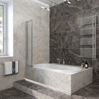 Шторка на ванну складная левая 1200x1500 PL73L-120-01-19C4 цвет профиля Хром стекло Прозрачное Veconi