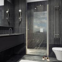 Душевая дверь на монопетле MaybahGlass 1980*900 Стекло 6 мм Бесцветное  профиль Хром матовый MGD-809-5