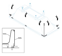 Универсальный установочный комплект для 2-х панелей прямоугольной акриловой ванны CZR-SCR-FIX-KIT  Cezares