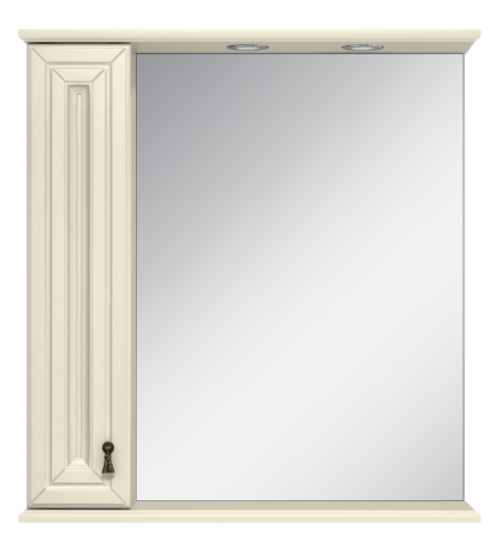 Лувр - 85 Зеркало с 1-м шкафчиком, лев.,  слоновая кость