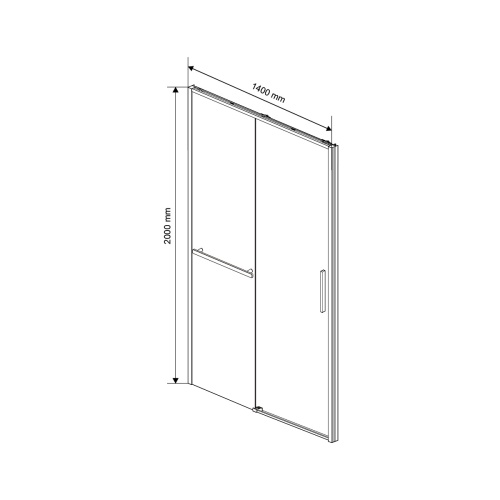 Душевая дверь Slim Soft VDS-1SS140CLB 1400x2000 цвет черный стекло прозрачное Vincea
